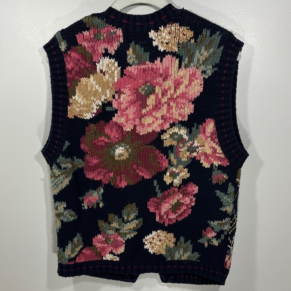 Cambridge Country Store  Dry Goods Multicolor Patchwork Knit Vest Size Medium - Picture 7 of 8